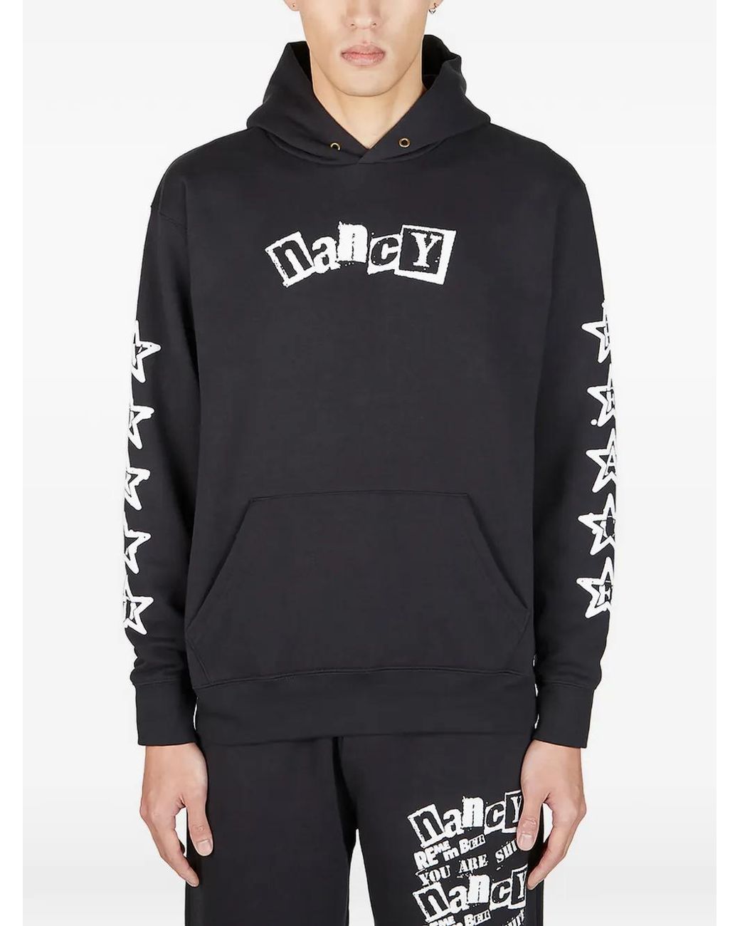 Nancy Black Logo-Print Hoodie for men