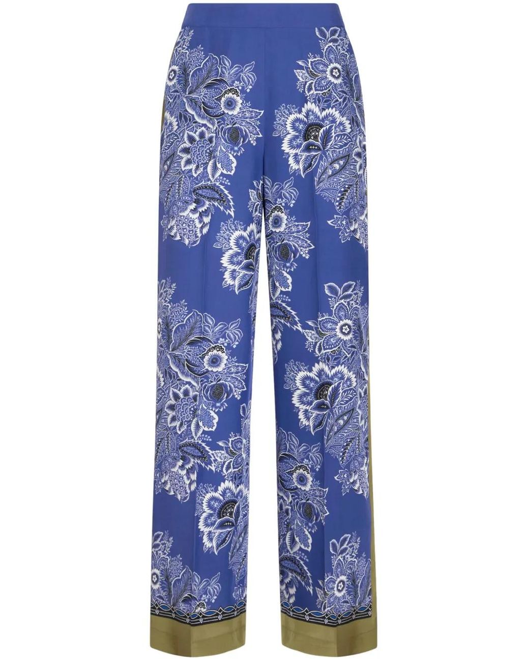 Etro Blue Elegant Silk Trousers