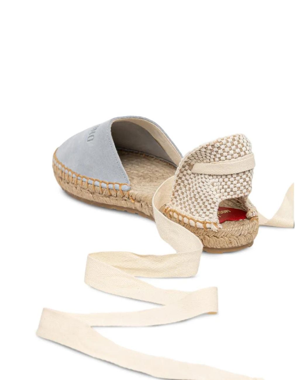 Love Moschino White Logo-Detailed Tie-Fastening Espadrilles