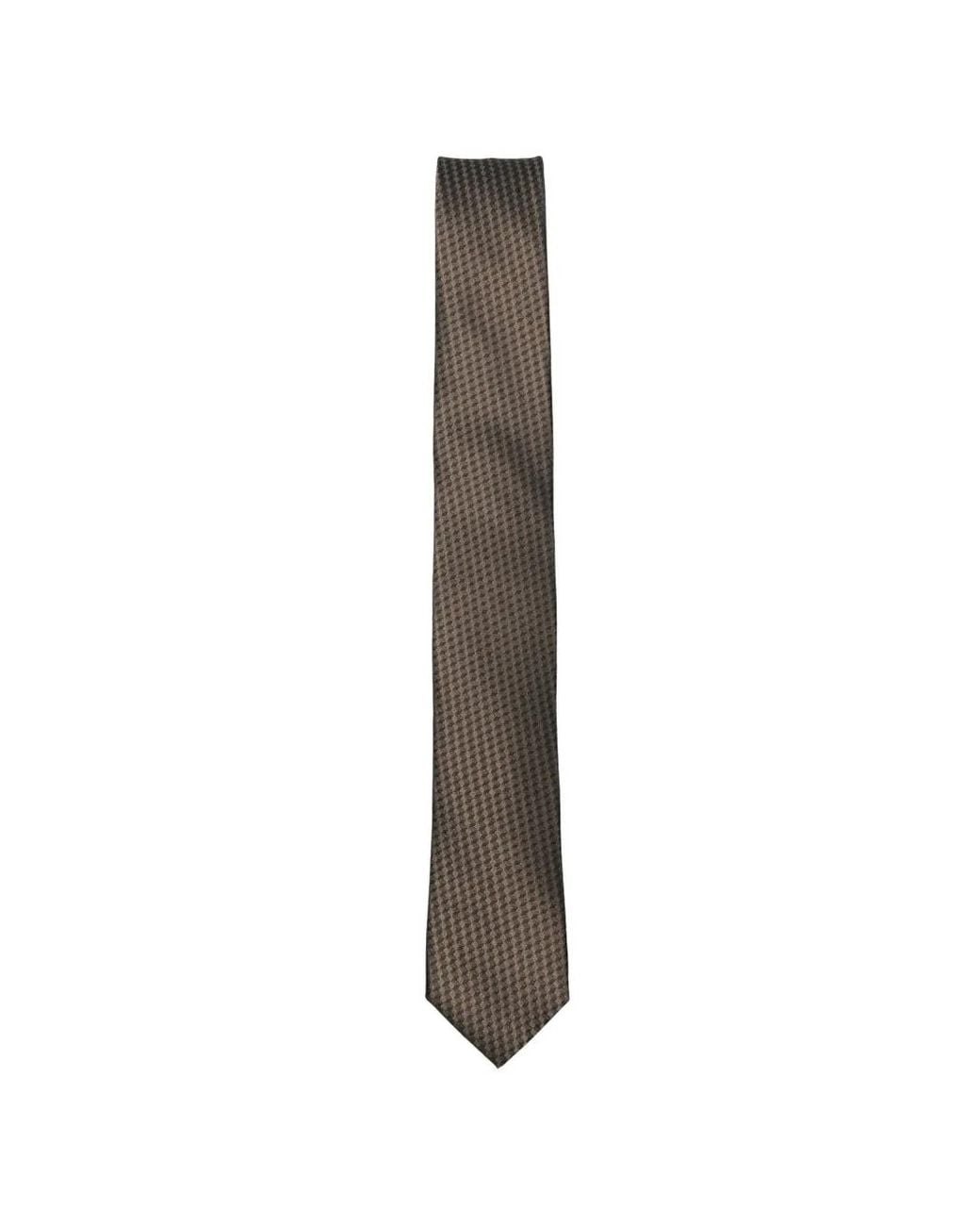 Karl Lagerfeld White Cravate À Motif Pied-De-Poule for men