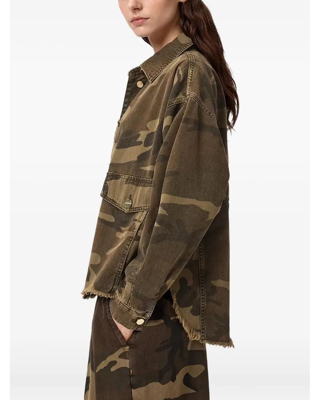 AllSaints Brown Veste Oversize Hettie À Imprimé Camouflage