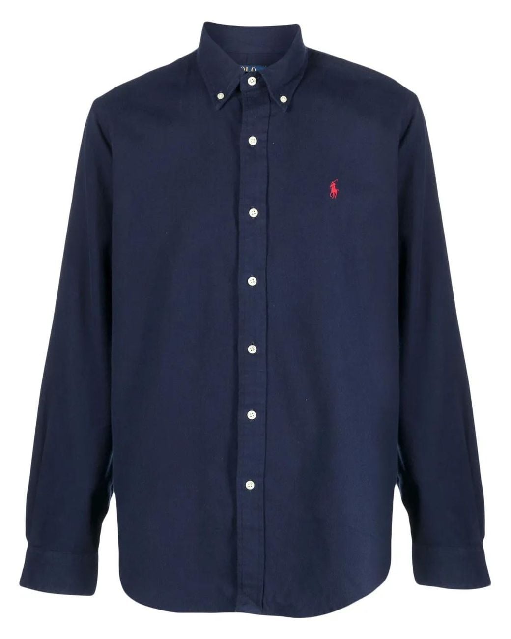 Polo Ralph Lauren Blue Polo Pony Button-Up Cotton Shirt for men