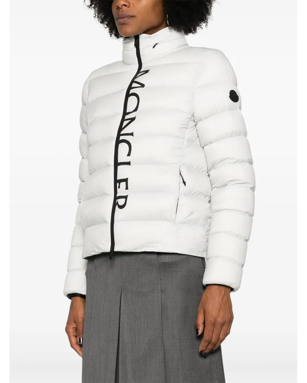 Moncler White Cerces Puffer Jacket