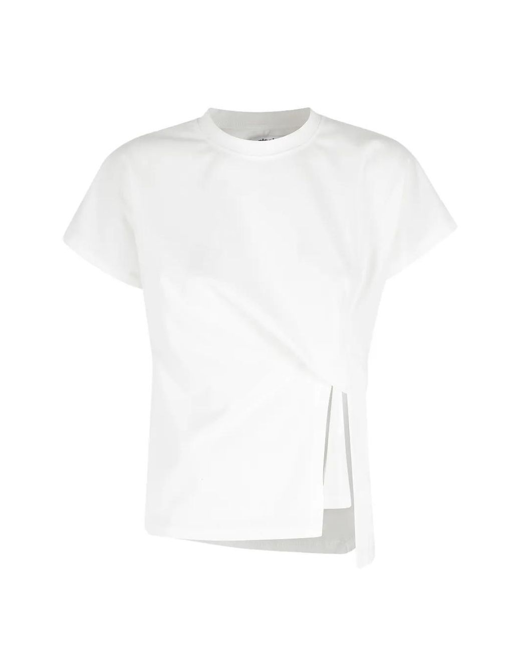 LA PISCINE White Side-Slit T-Shirt