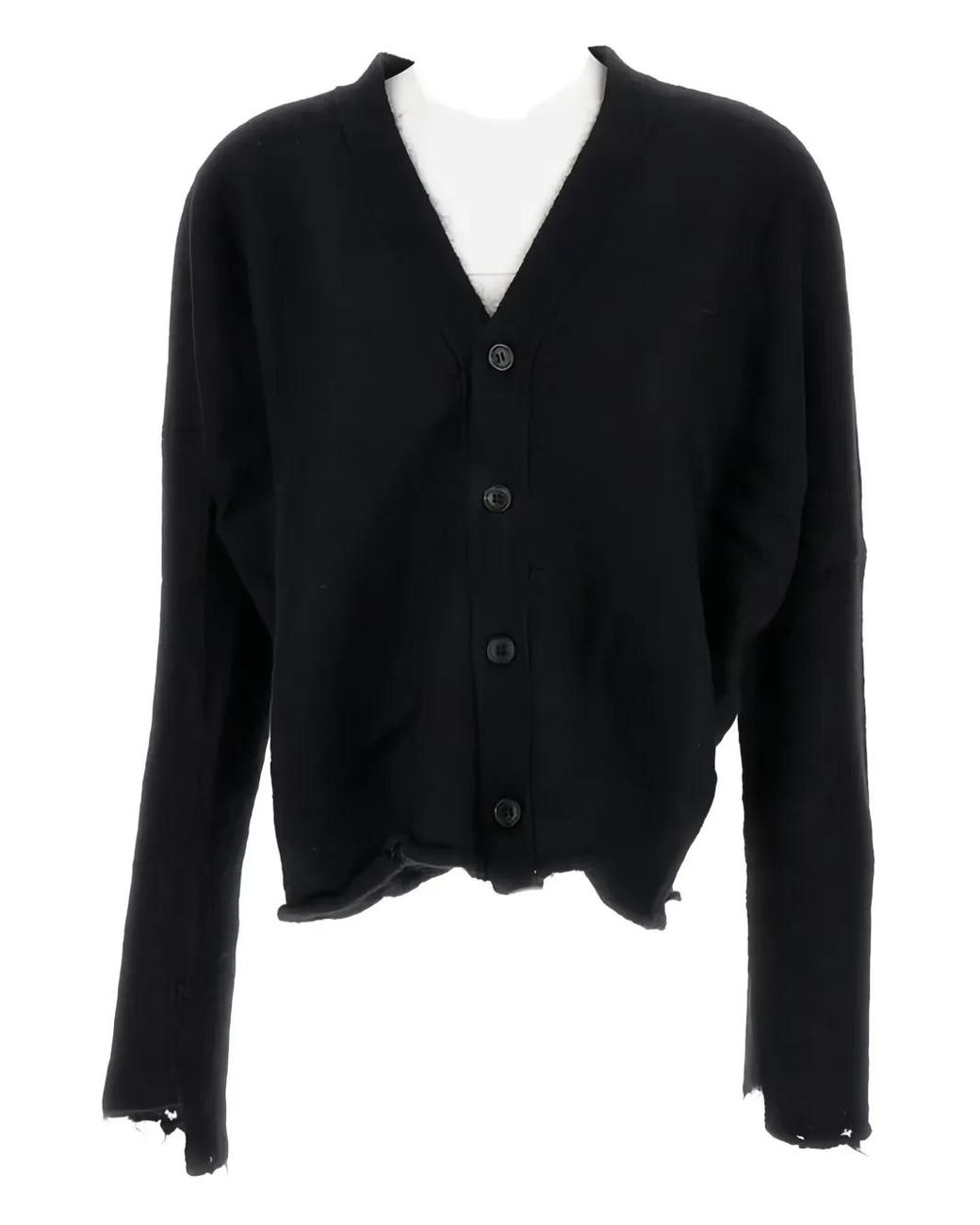 Junya Watanabe Black Mohair-Wool V-Neck Cardigan
