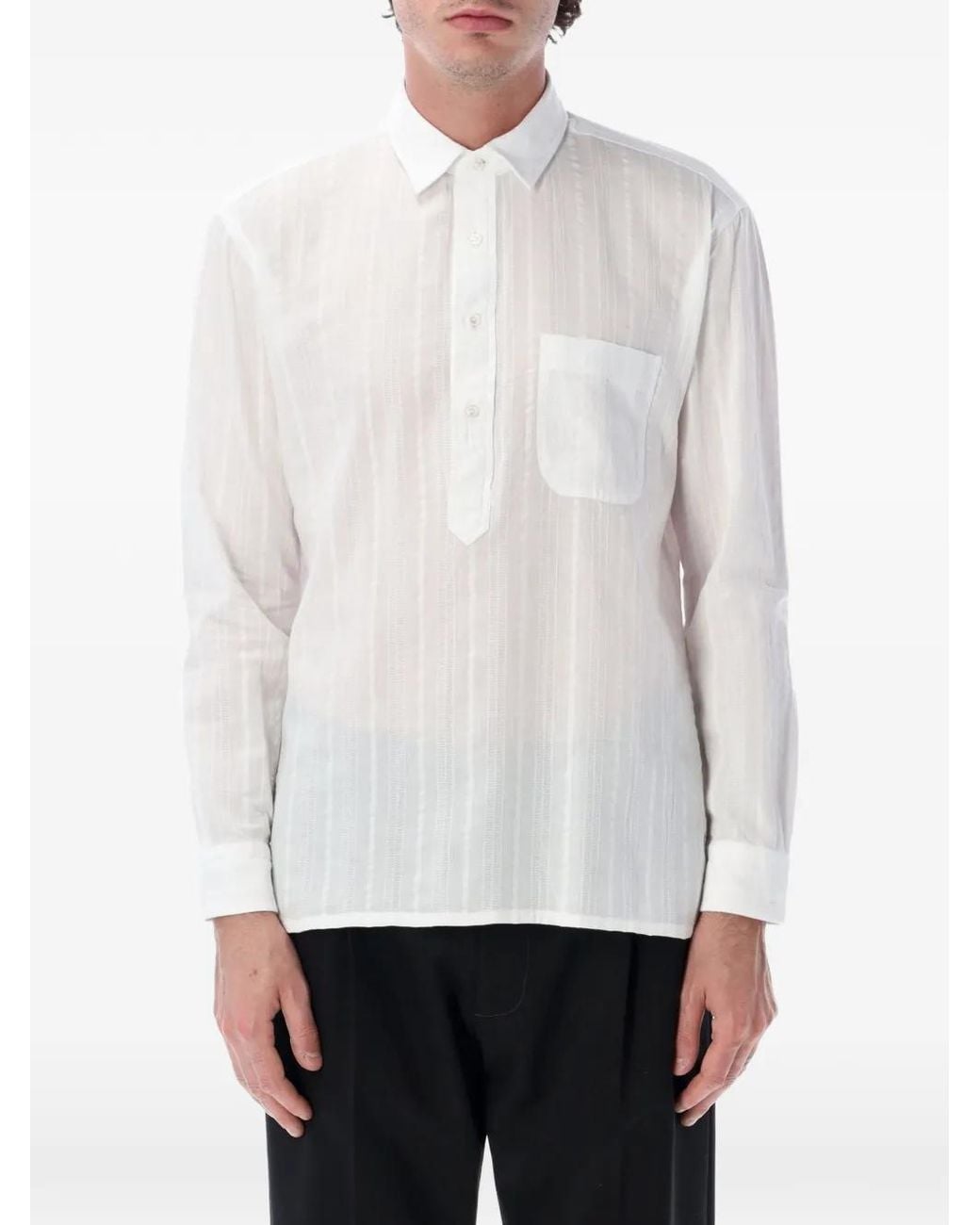 Salvatore Piccolo White Polo Alberto À Bandes Verticales for men