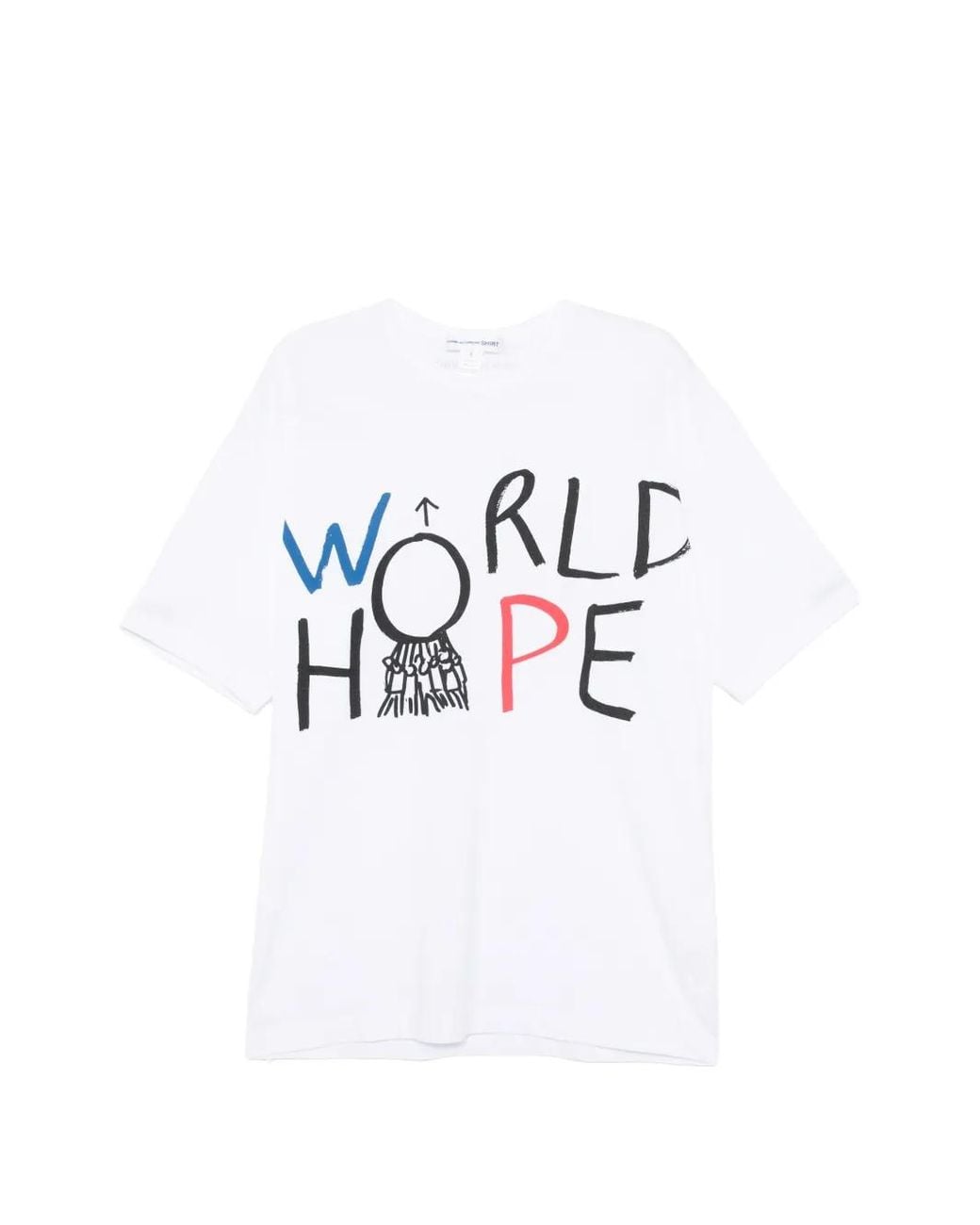 Comme des Garçons White Graphic-Print Cotton T-Shirt for men