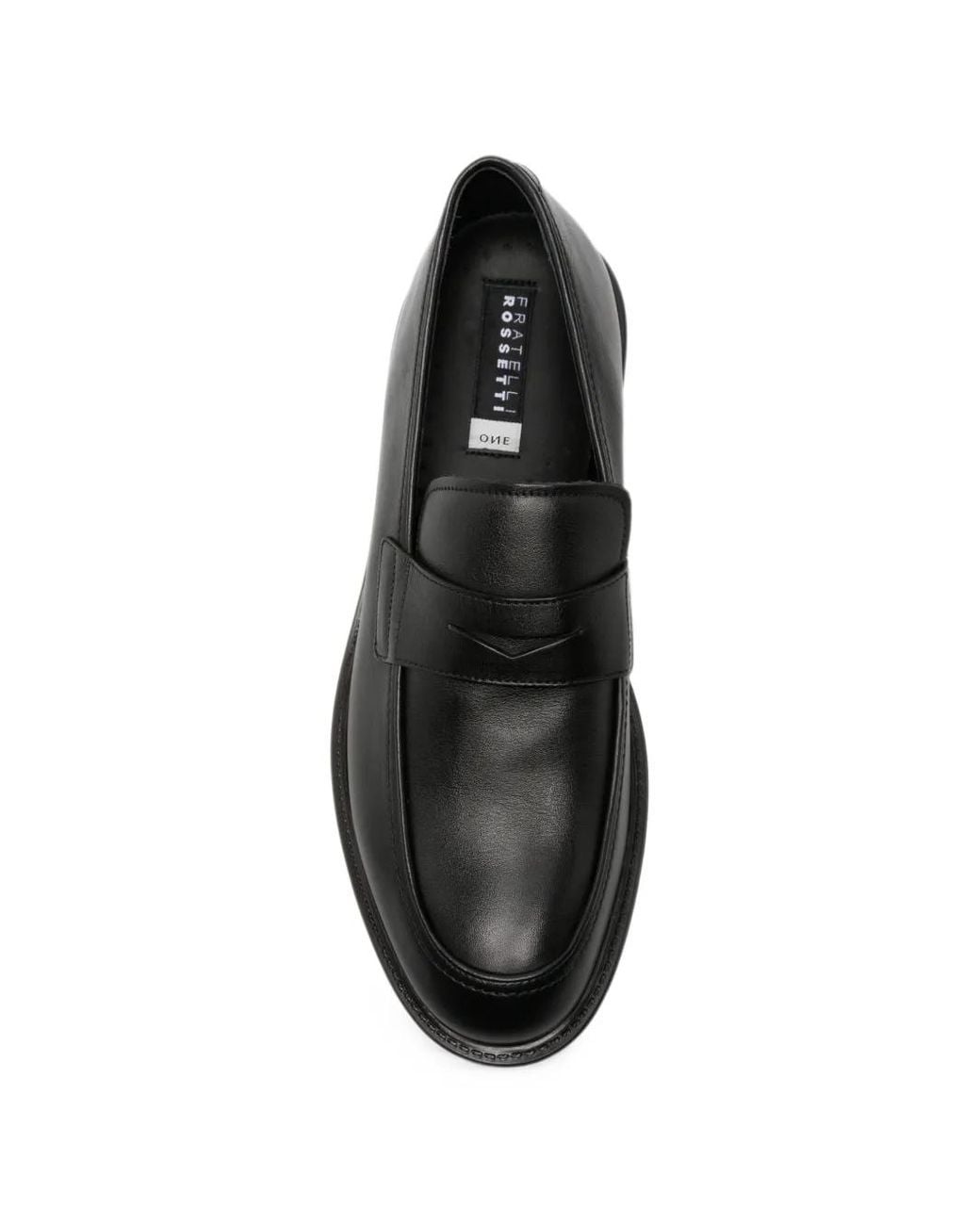 Fratelli Rossetti Black Leather Penny Loafers for men