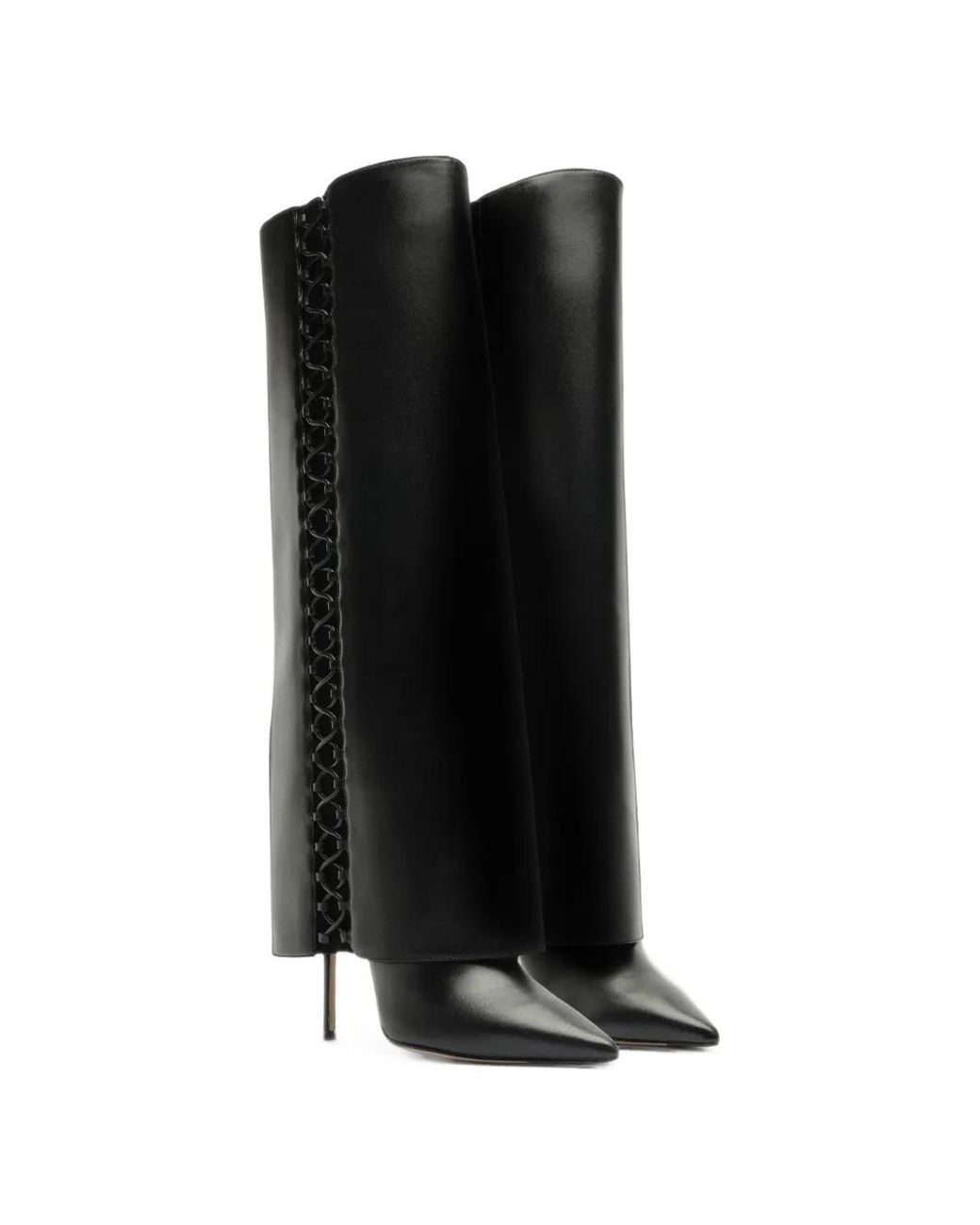 Alexandre Birman Black Holly Lace-Up Leather Boots