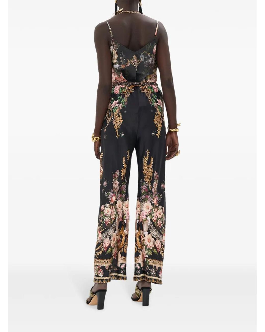Camilla Black Graphic-Print Trousers