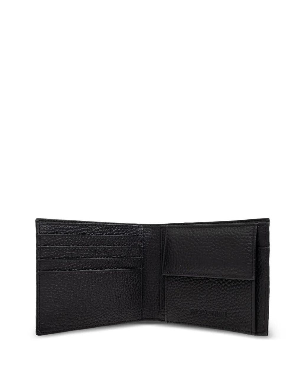 Emporio Armani Black Logo-Debossed Wallet for men
