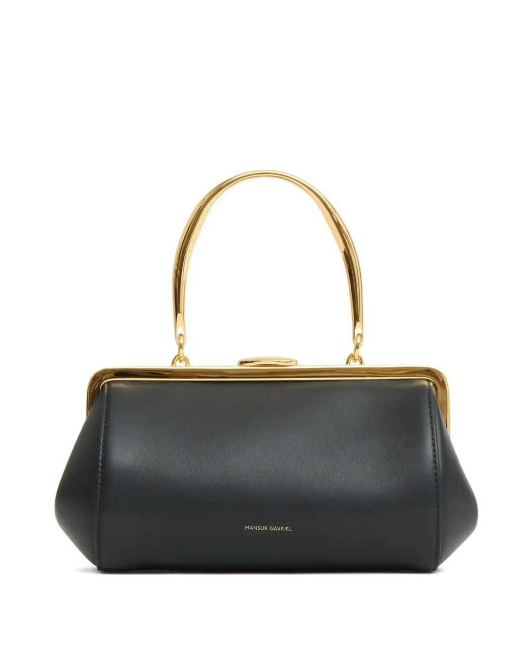 Mansur Gavriel Black Pina Metal Handle Evening Mini Bag