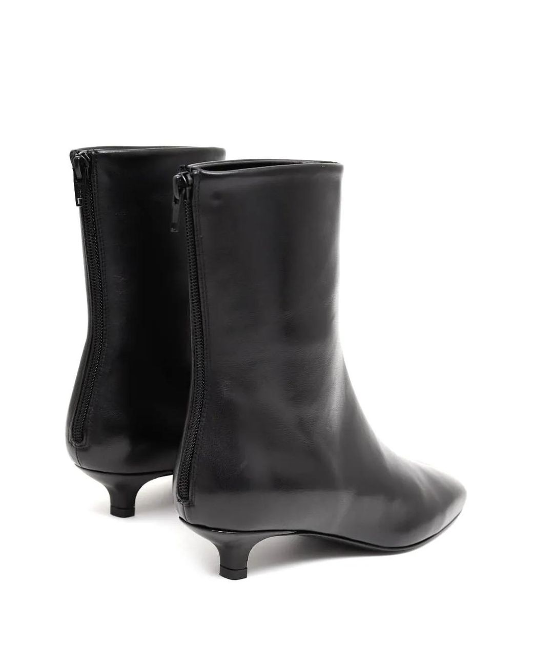 Totême Black Rear-Zip Square-Toe Boots