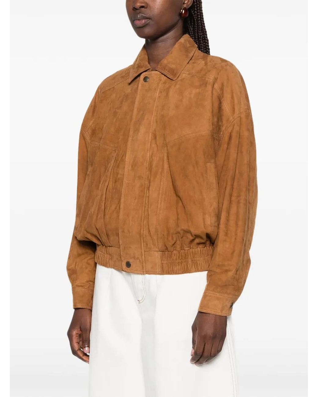 Arma Brown Frederica Suede Bomber Jacket