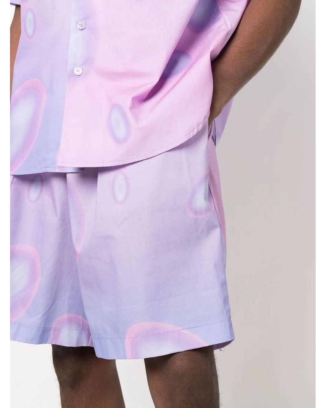 Bonsai Purple Circle-Print Gradient Shorts for men