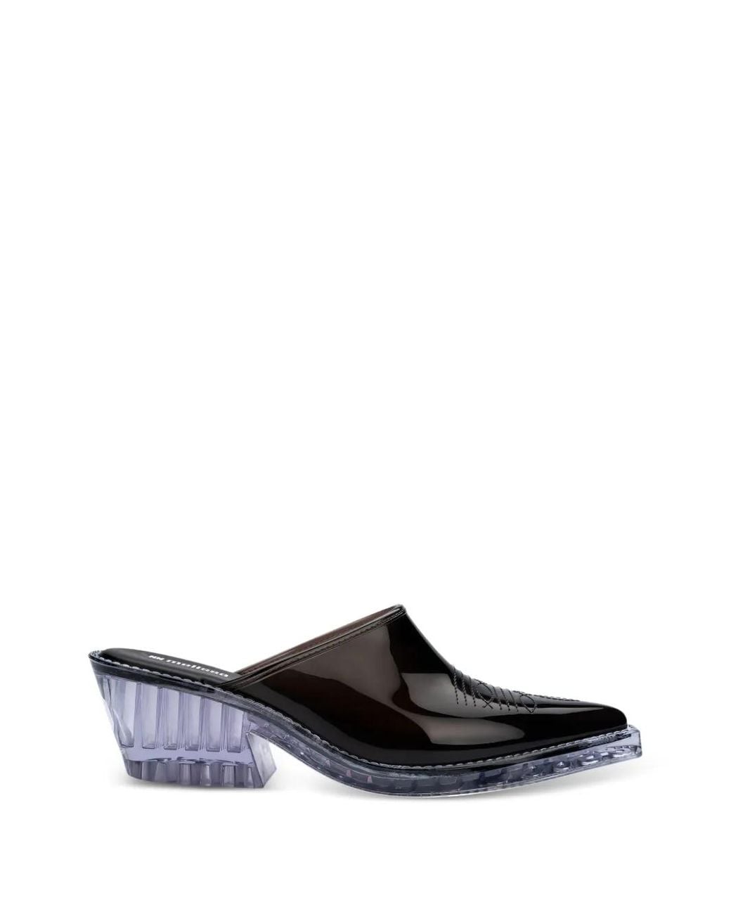 Melissa White Pointed-Toe Texas Mules