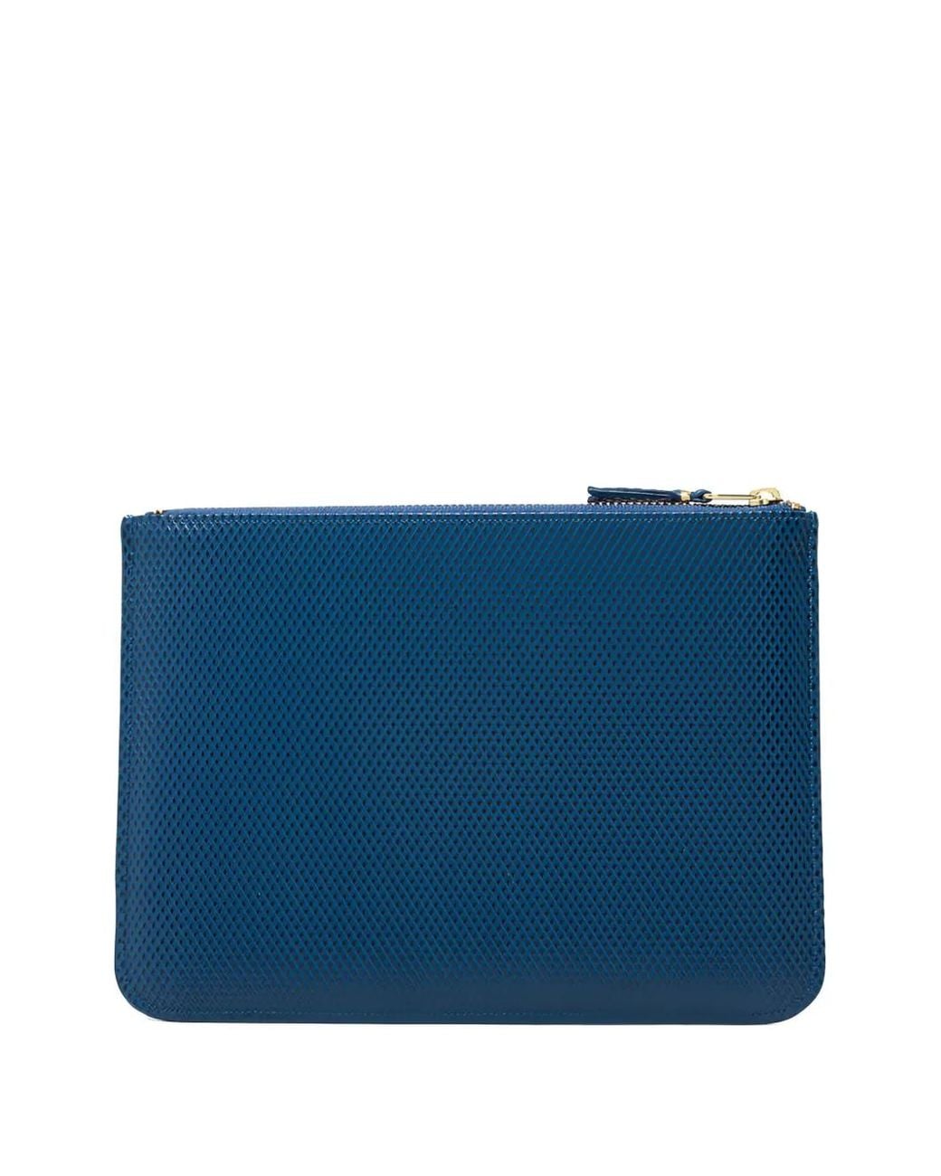Comme des Garçons Blue Textured Zip Wallet