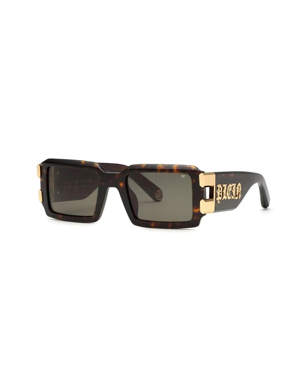 Philipp Plein Gray Plein Eagle Rectangular Sunglasses for men