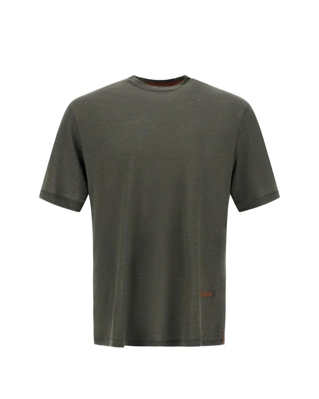 Herno Gray Resort Linen Jersey T-Shirt for men
