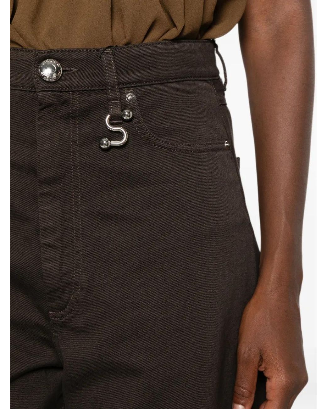 Sportmax Gray S-Detail Wide-Leg Jeans