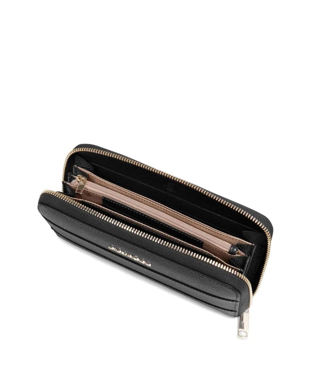Piquadro Black Zip-Around Leather Wallet