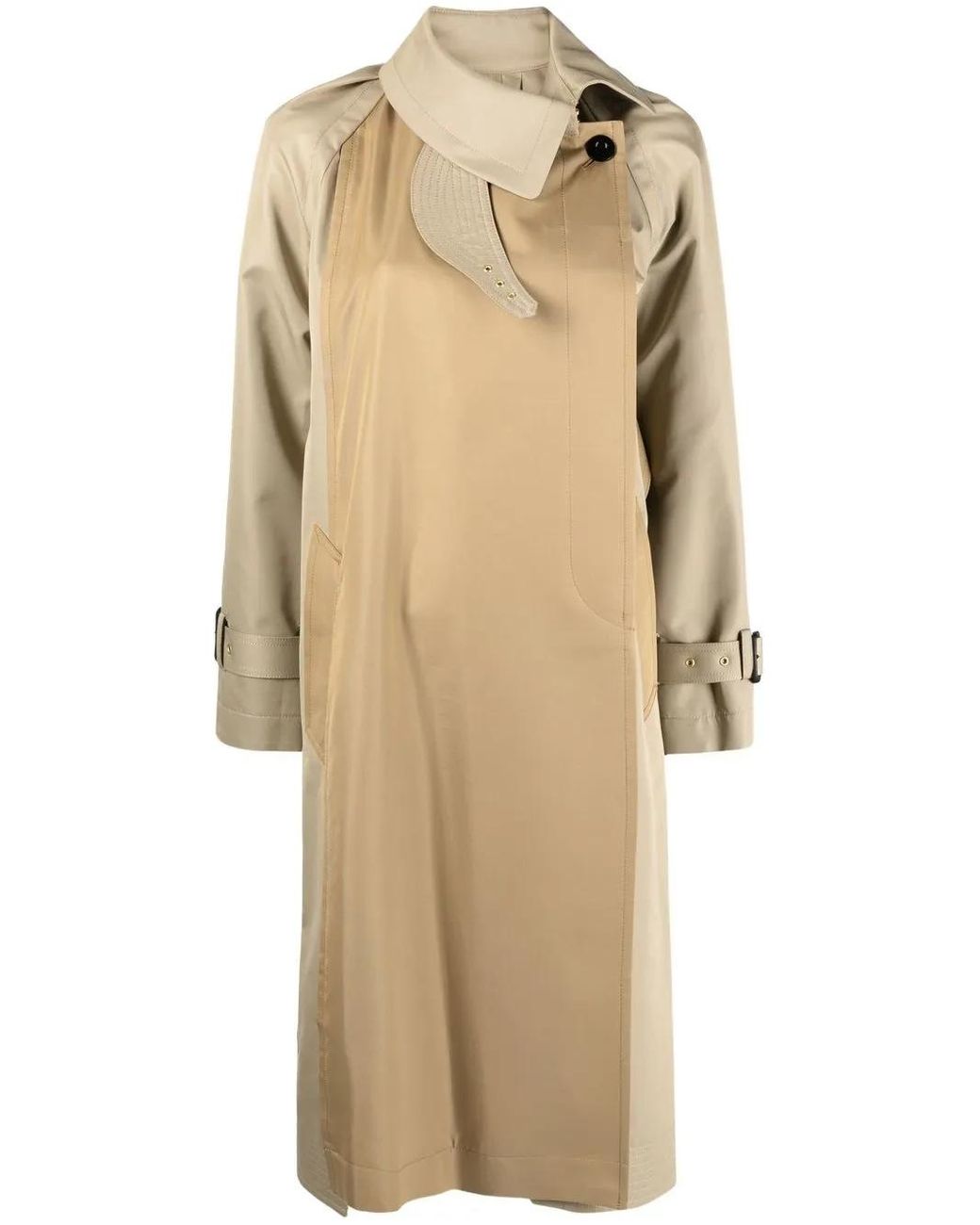 Sacai Natural Two-Tone Buttoned Coat