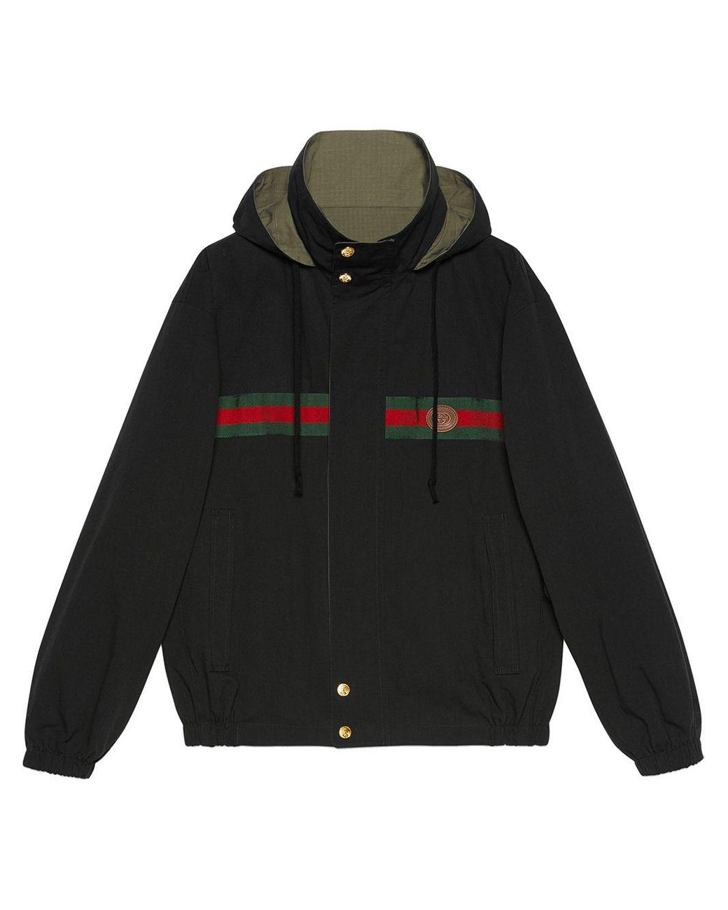 Gucci Cotton Reversible Zip-up Jacket in Black for Men - Lyst