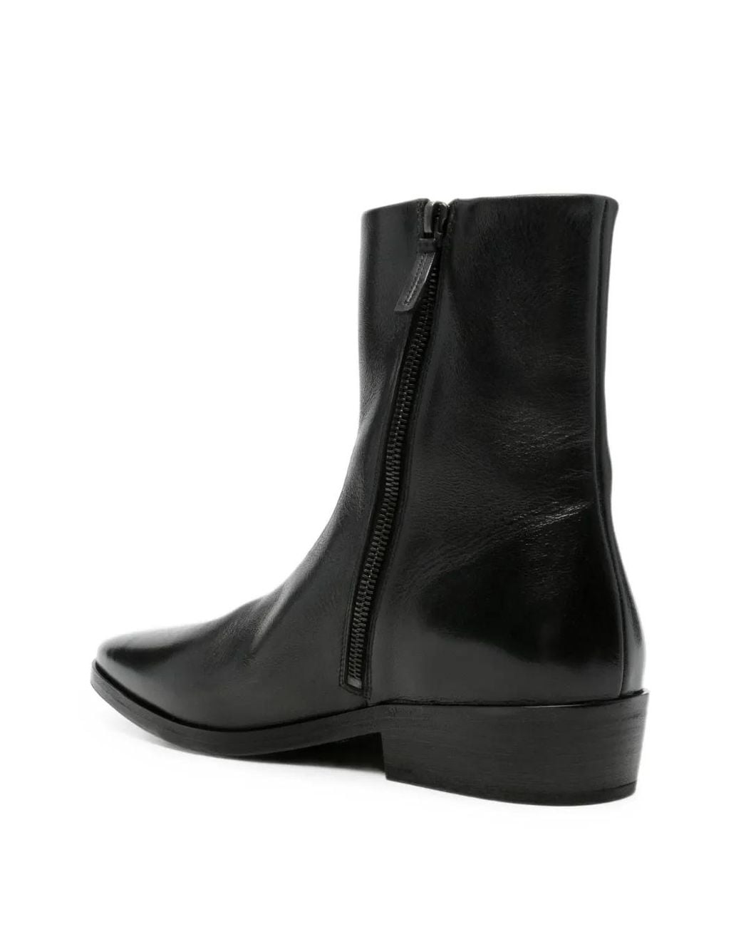 Marsèll Black Side-Zip Leather Ankle Boots for men