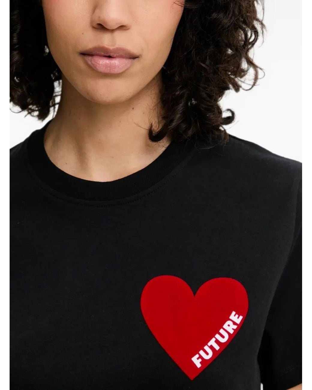 From Future Black T-Shirt Mit Herz-Patch