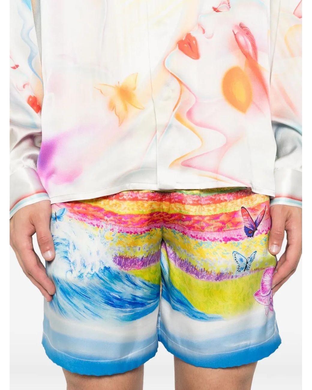 Casablanca Blue Short À Imprimé Graphique for men