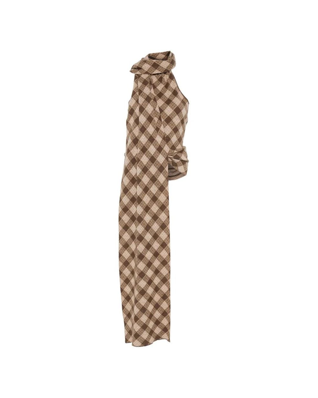 AYA MUSE Metallic Checkered Halterneck Blouse