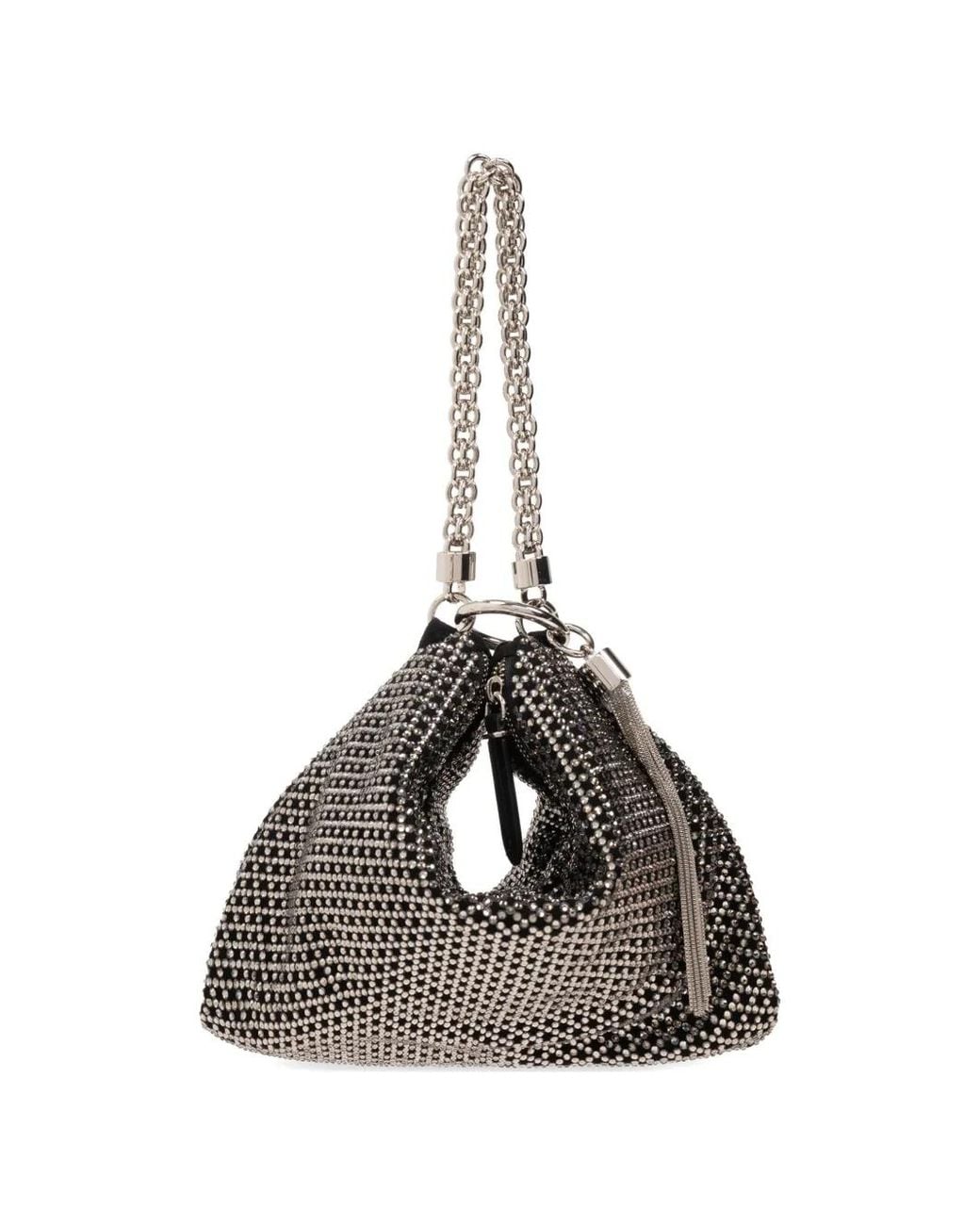 Jimmy Choo Gray Callie Crystal-Embellished Clutch Bag