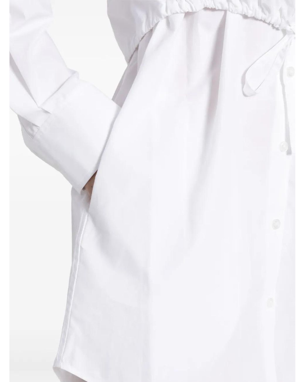 Alexander Wang White Layered Cotton Shirtdress