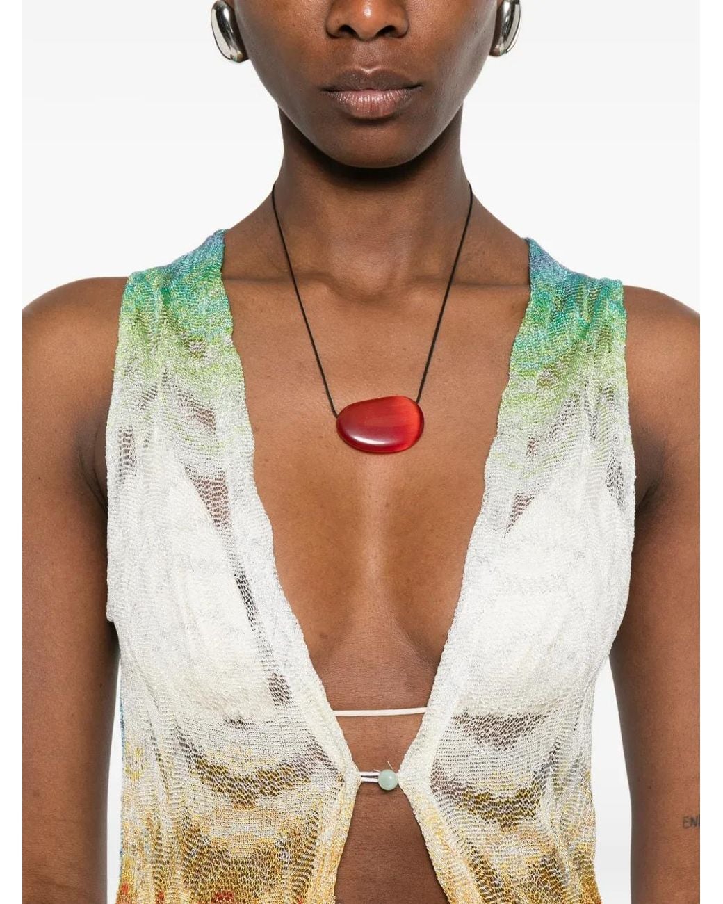 Missoni White Débardeur À Motif Géométrique