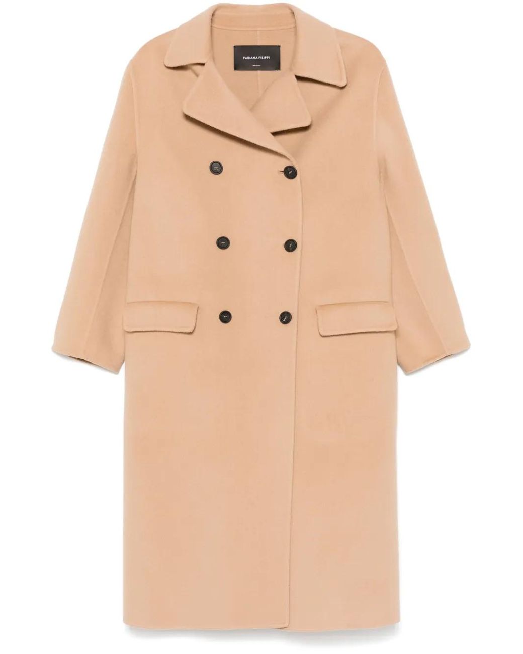 Fabiana Filippi Natural Double-Breasted Coat