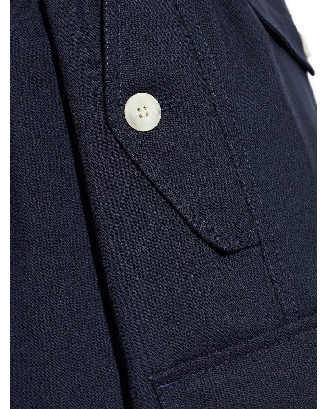 Marni Blue Buttoned Cargo Pants for men