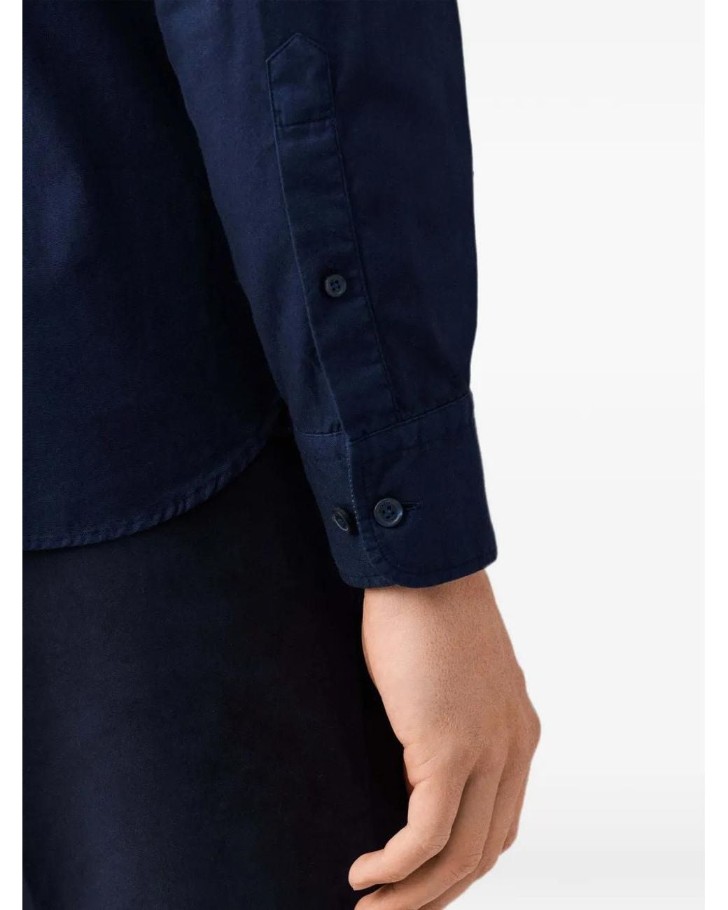 Hackett Blue Brompton Garment-Dyed Oxford Shirt for men