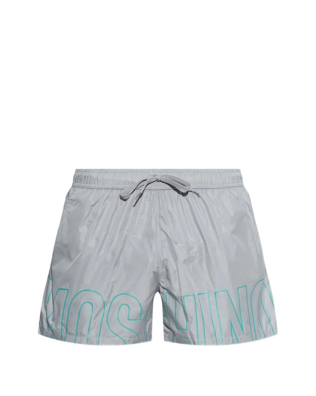 Moschino Blue Logo-Print Swim Shorts for men