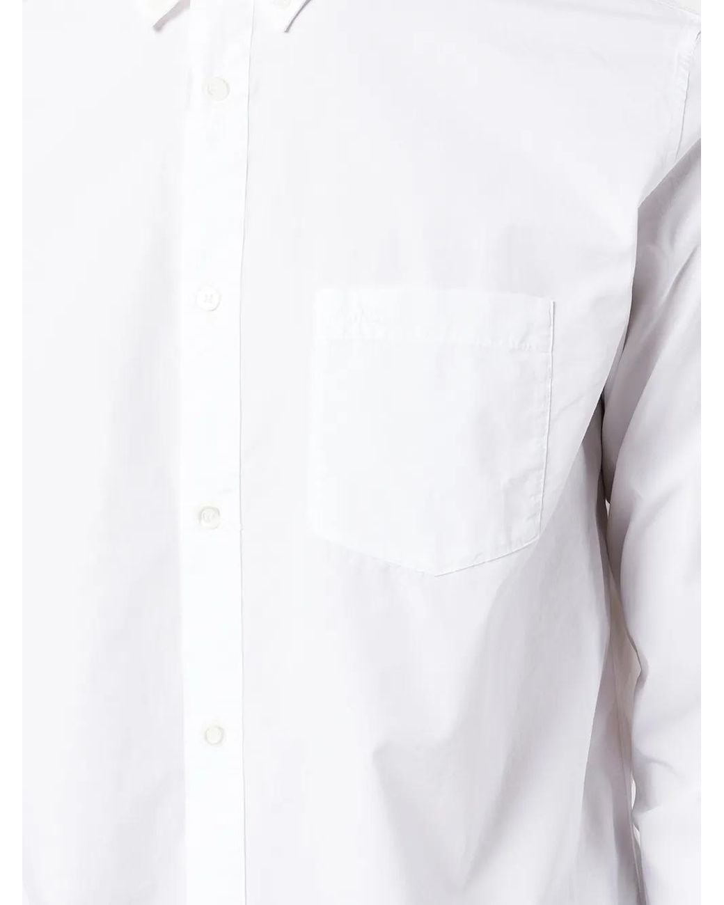 A.P.C. White Edouard Button-Collar Chemise Shirt for men
