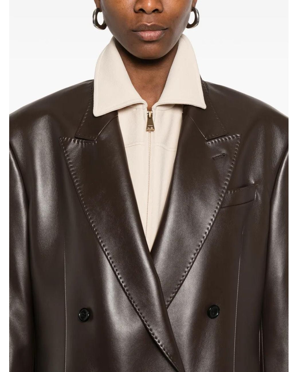 Eraldo Brown Double-Breasted Blazer