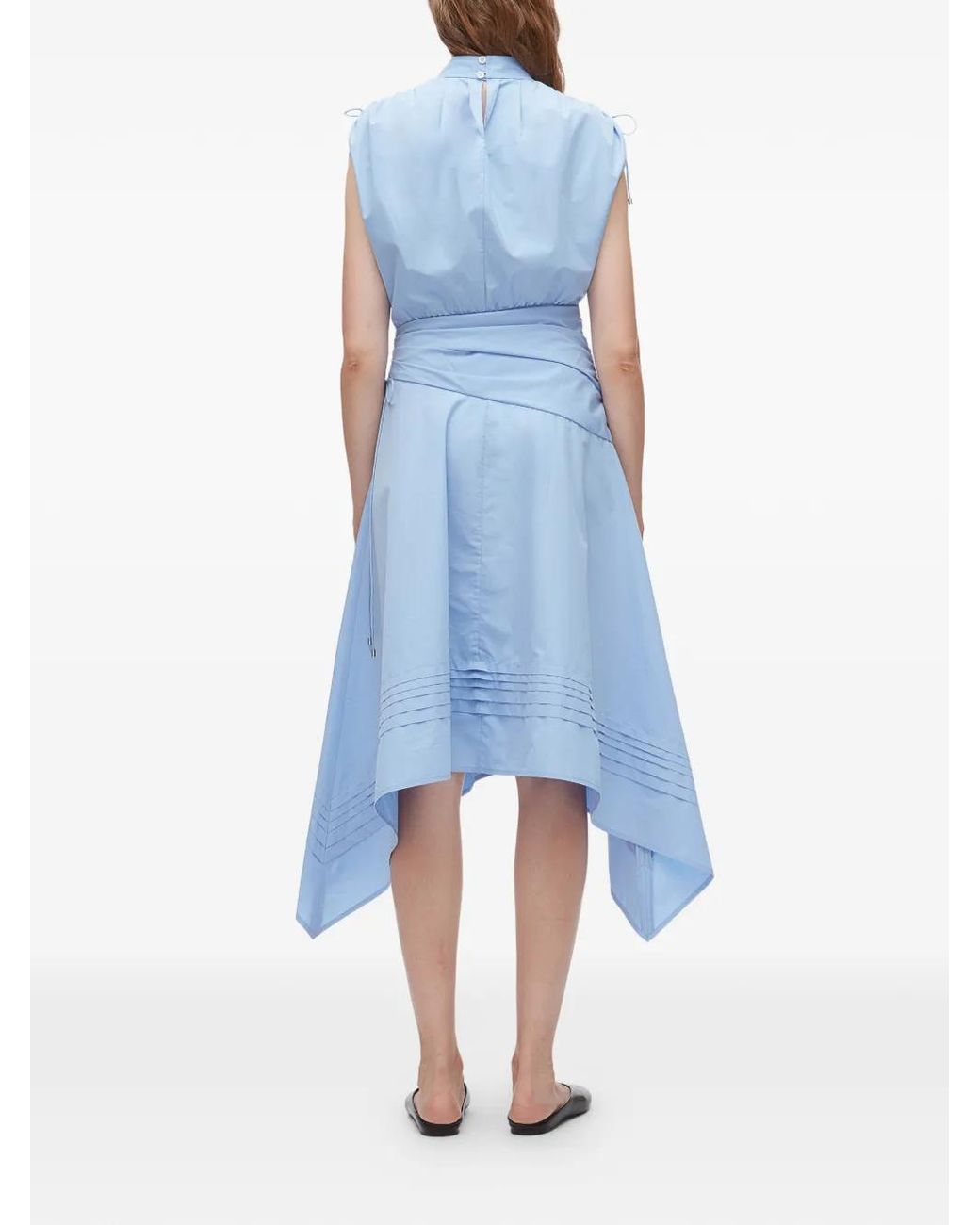 3.1 Phillip Lim Blue Robe Mi-Longue À Taille Nouée