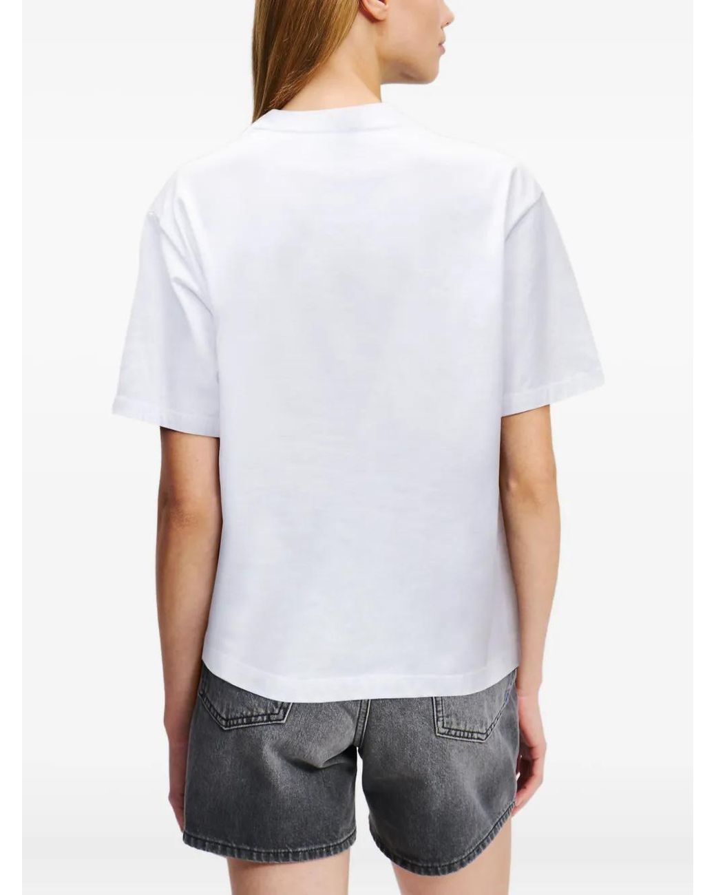 Karl Lagerfeld Blue Logo-Print T-Shirt