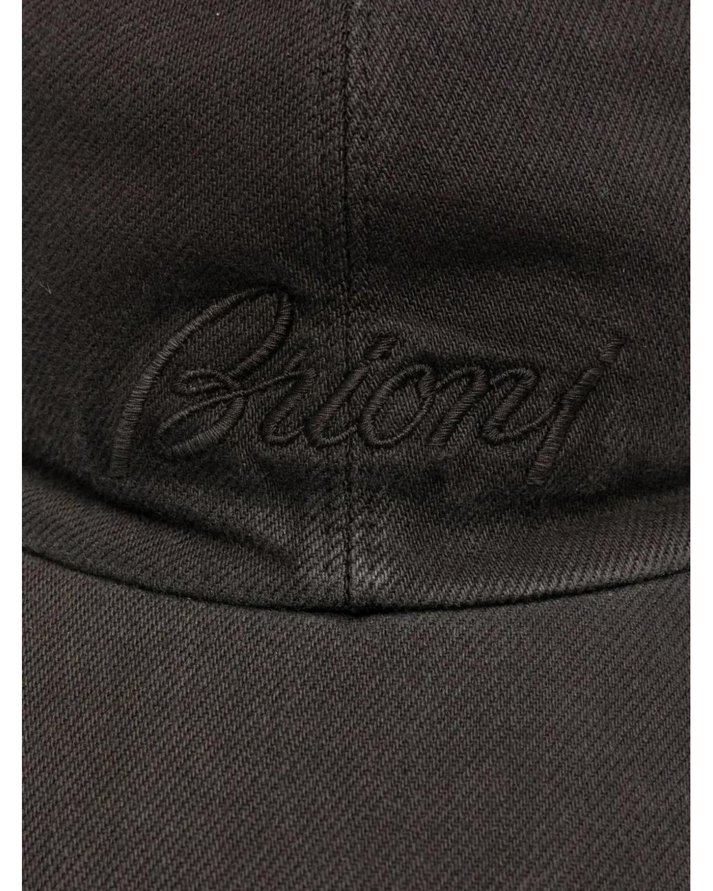Brioni Black Logo-Embroidered Cap for men