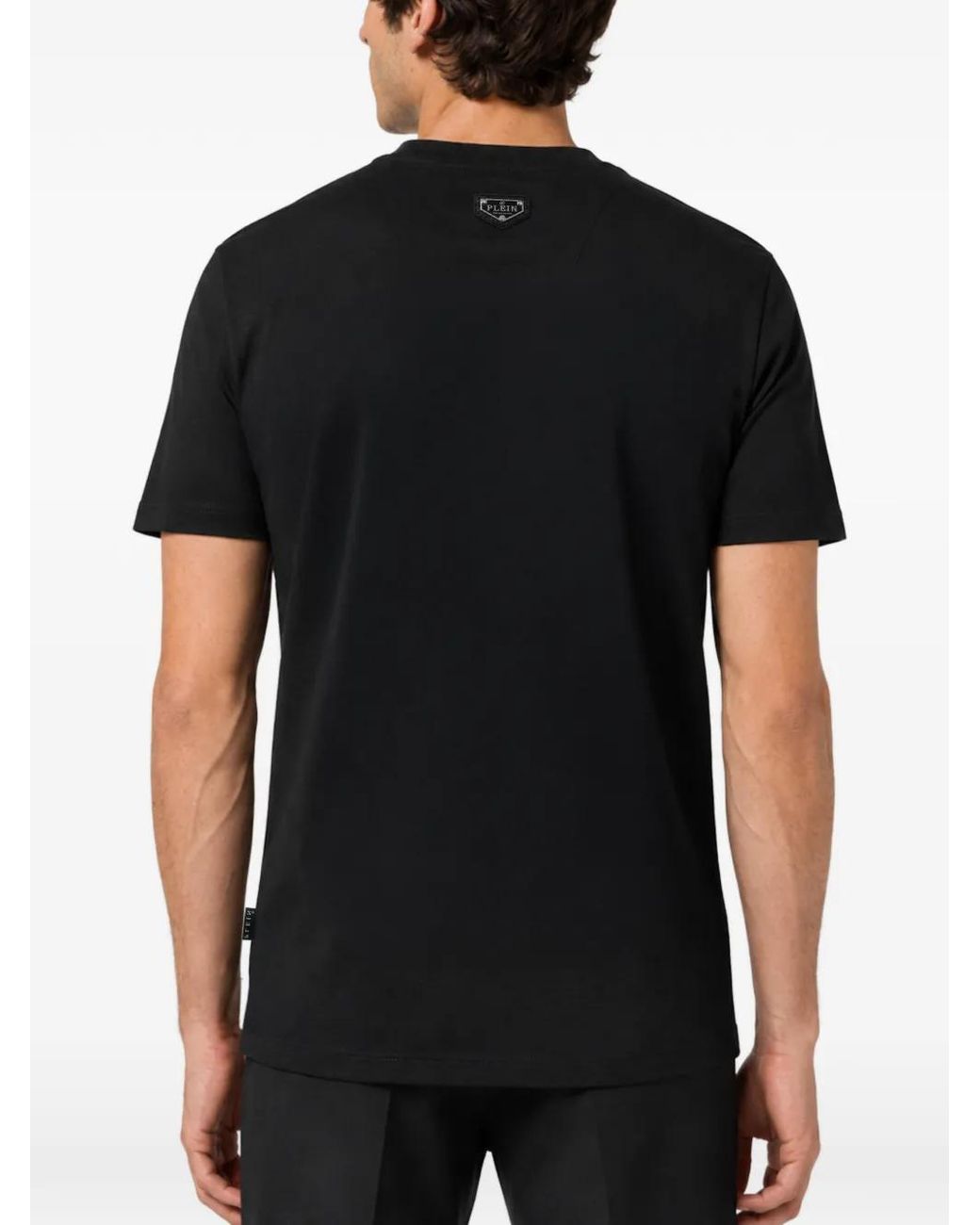 Philipp Plein Black Round Neck T-Shirt Teddy Dollar for men