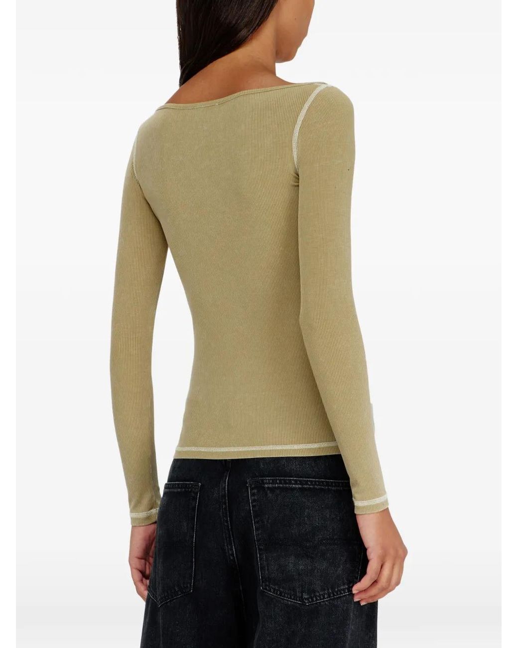 DIESEL Green Slim Fit Top With Digital Print