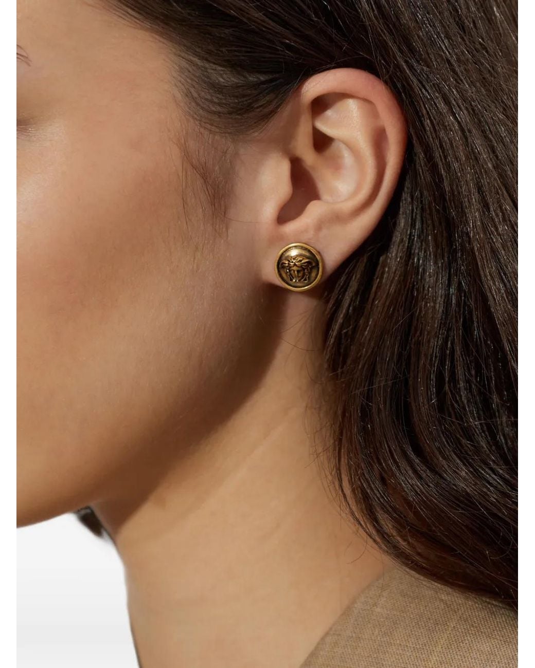 Versace Metallic Boucles D'Oreilles Medusa Head