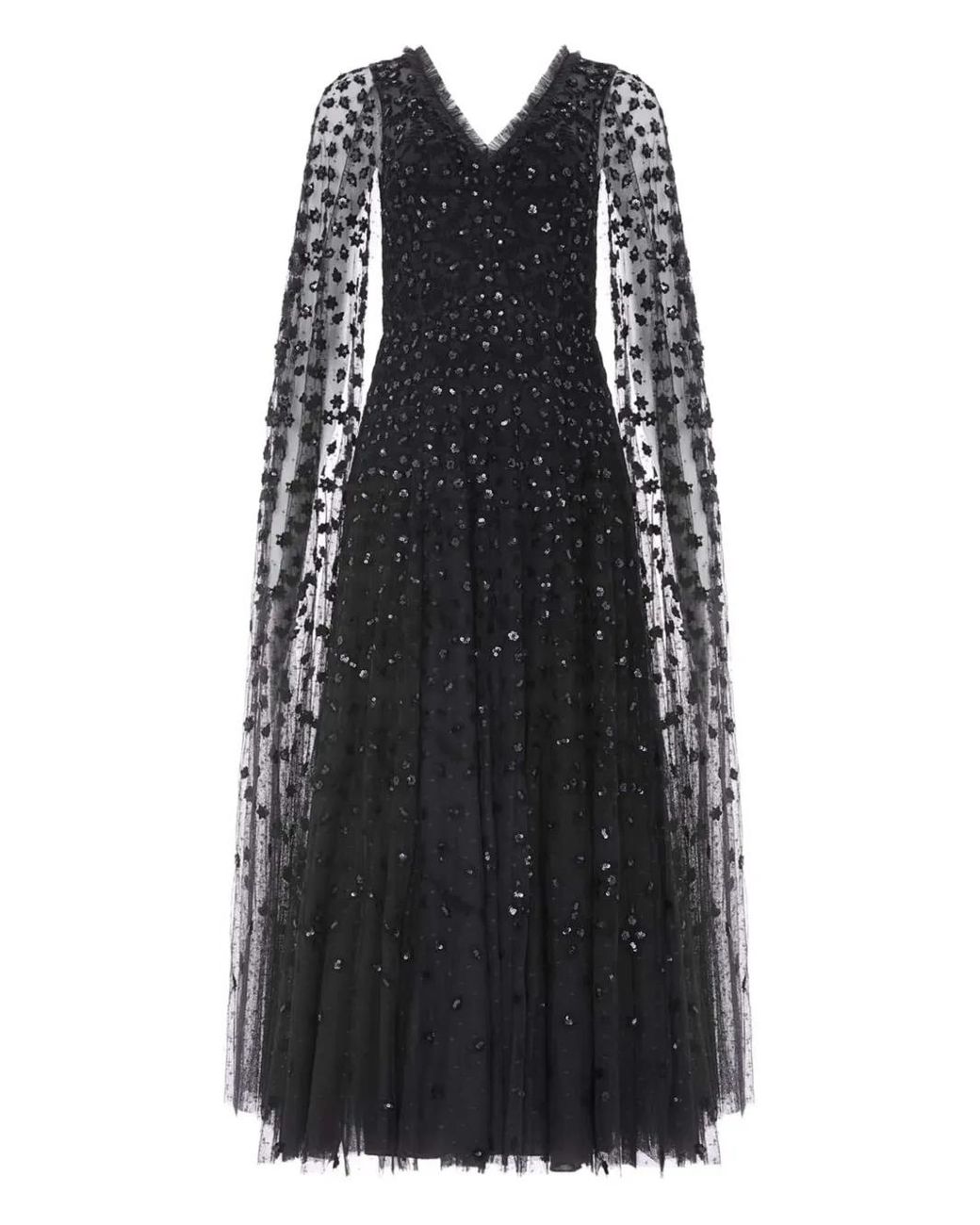 Robe Longue À Fleurs Brodées Needle & Thread en coloris Black