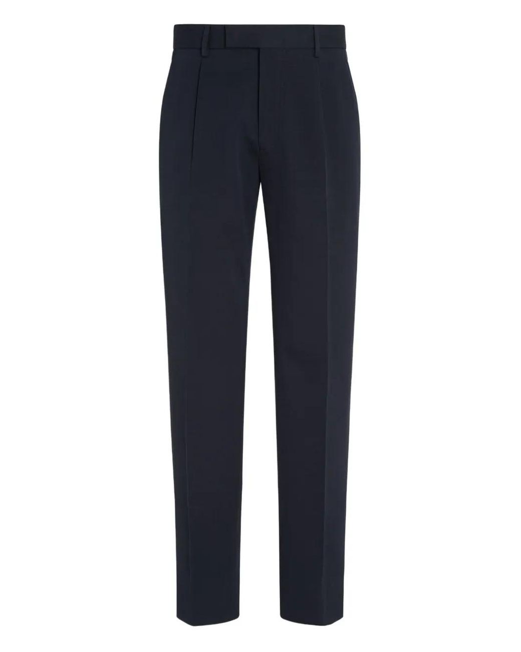Zegna Blue Cotton And Wool Trousers for men