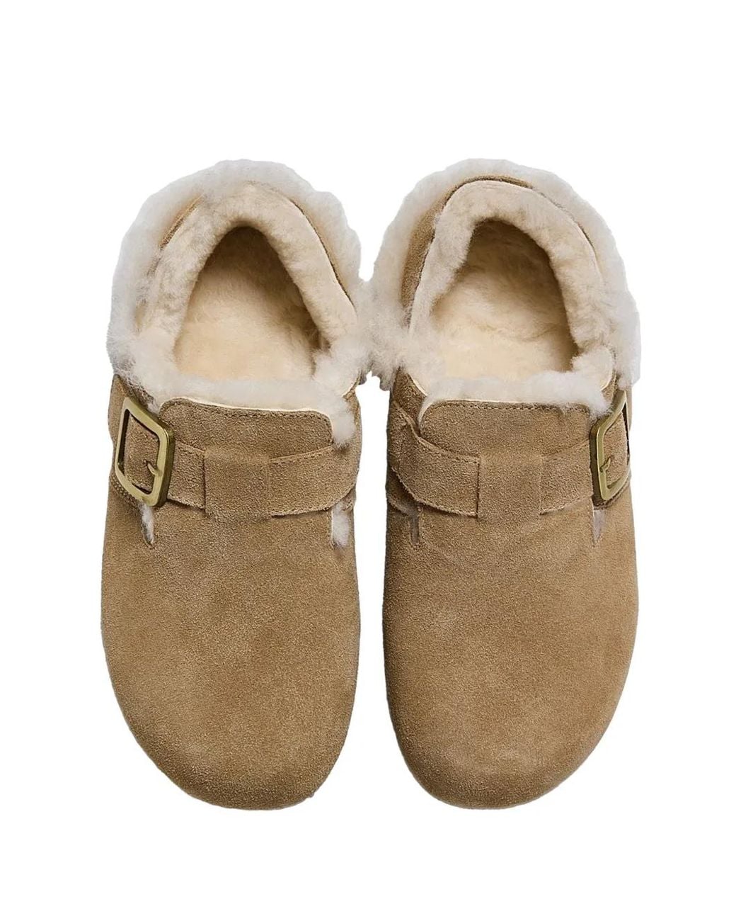 HIDE & JACK White Ciock Buckle-Fastening Shearling Loafers