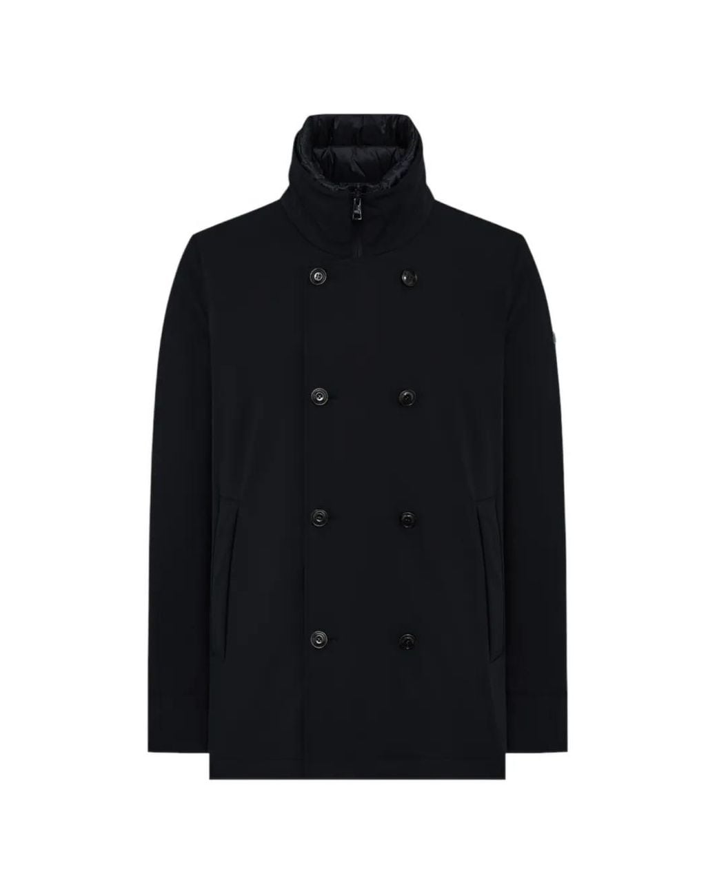 DUNO Black Edmund Double-Breasted Padded Coat for men